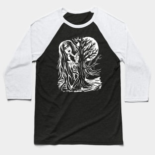 Moon Goddess Forest Witch Gothic Punk Baseball T-Shirt